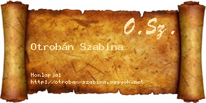 Otrobán Szabina névjegykártya